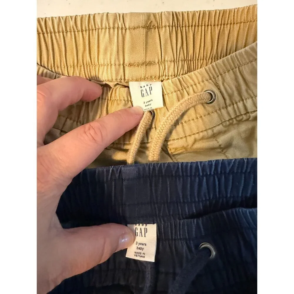 5 pull up shorts size 3T tan/grey/blue Old Navy and Gap
